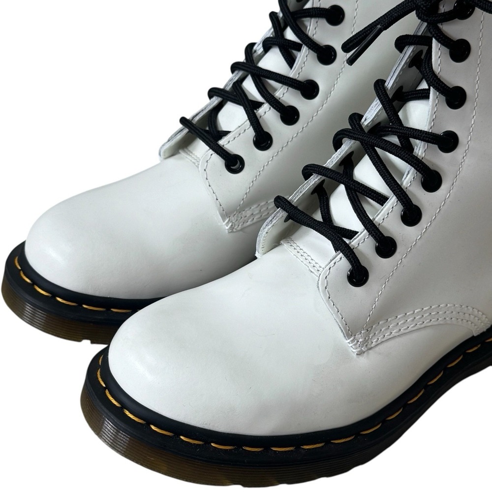 Dr. Marten's Patent Leather White 1460 Lace‎ Up Boots Capsule Grunge Rocker 8 - Picture 4 of 9